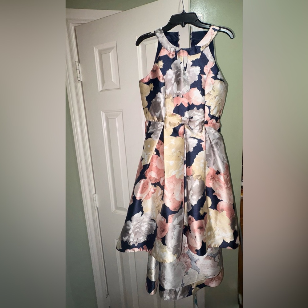 Charming Floral Kids Dress - Navy, Pink, Cream